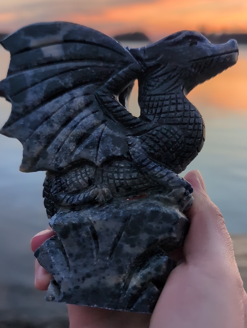 Beautiful Blue Dragon Carving - Sodalite Crystal Stone - Picture 5 of 6